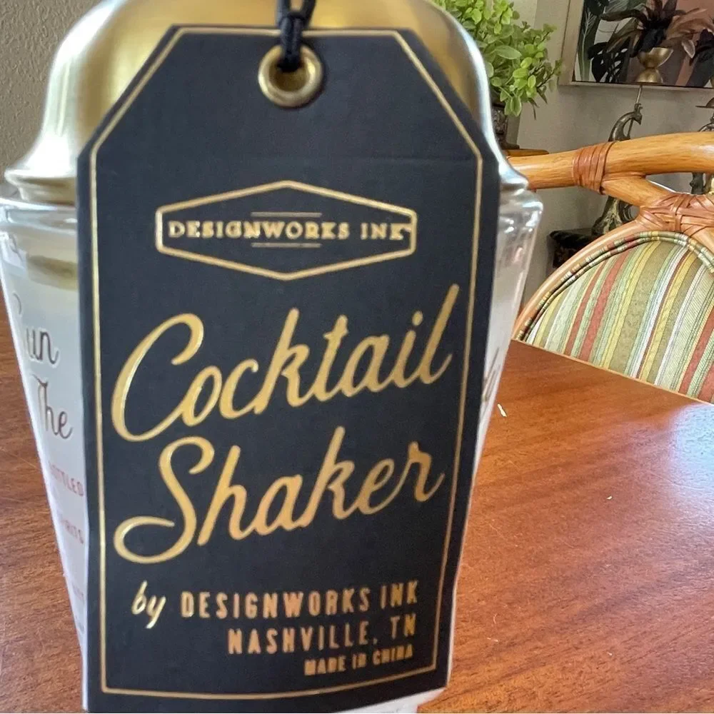 NWT Designworks Ink Cocktail Shaker - Gold Retro Recipes